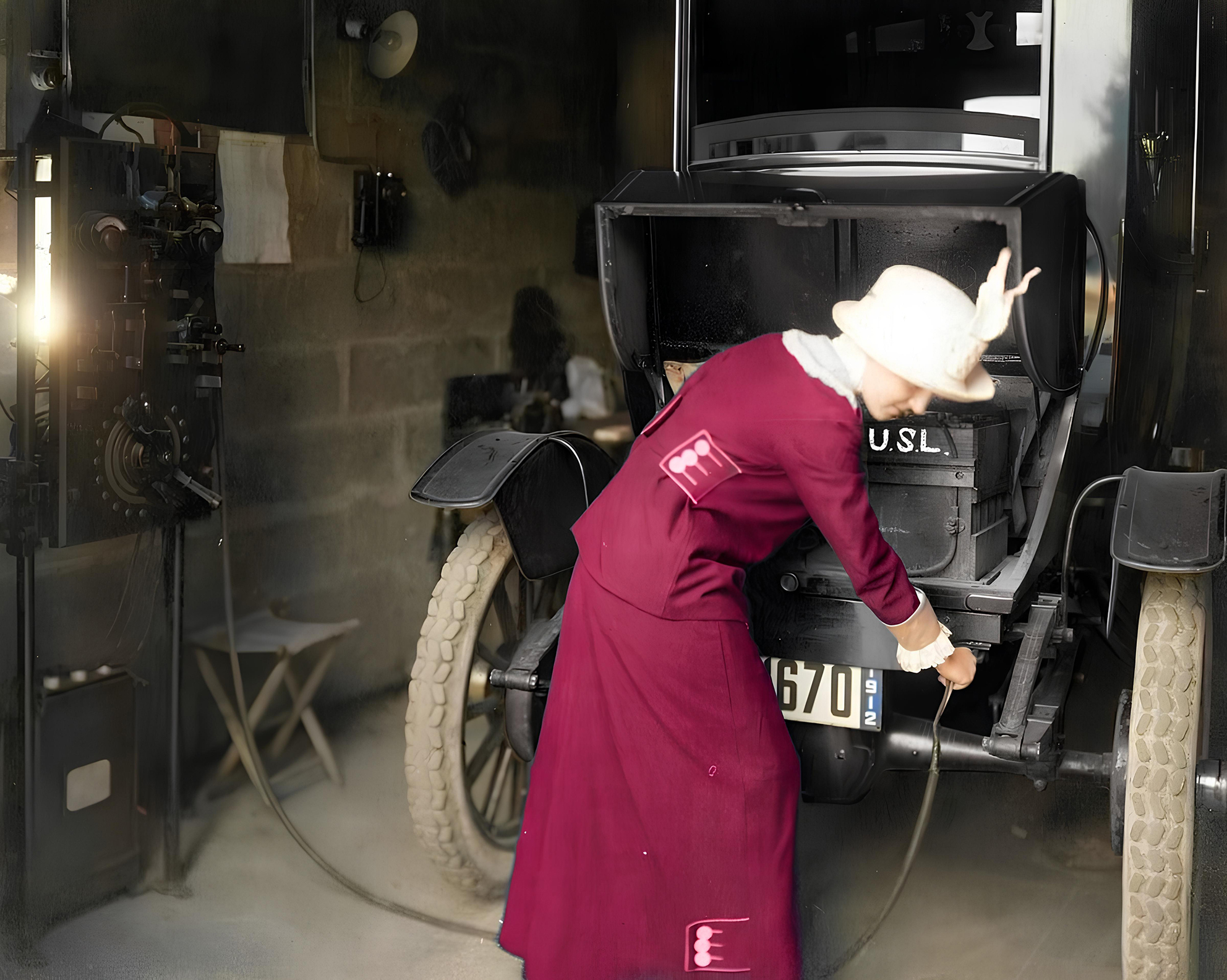En 1912, voiture électrique aux USA